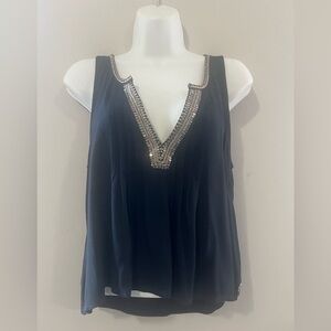 Hollister Women's Blue Sleeveless
Blouse S sequin neckline design Black